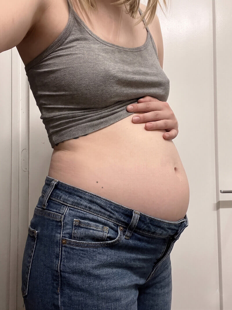 Before, bloated abdomen
