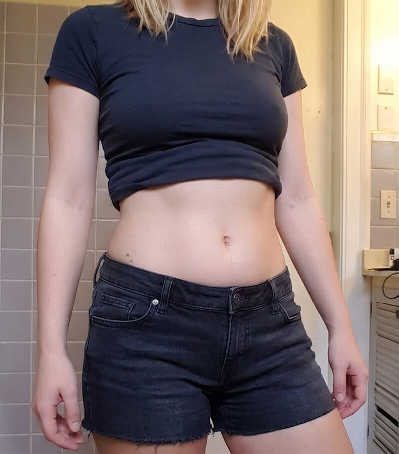 After 6 weeks, flat abdomen